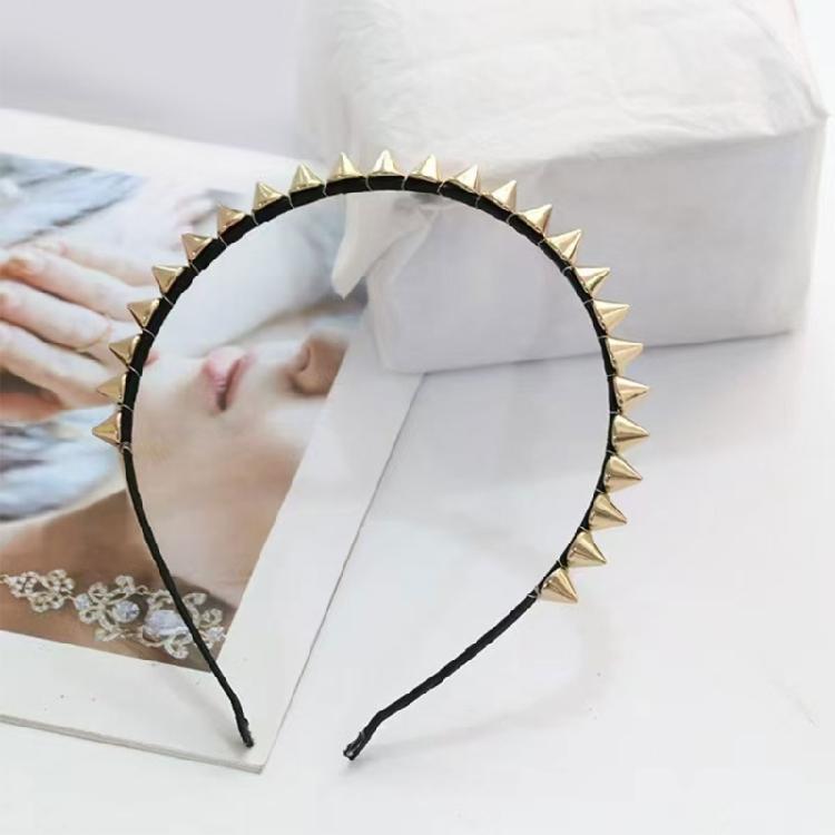 Alternative Mode Silberne Stirnbänder mit ausgefallenen Metallspitzen Rocker-Stil Haaraccessoire für Konzerte Ausgehabende