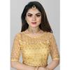 Blusa de Boda Pakistaní Cuello Redondo Choli Étnico para Mujer India Mangas Medias