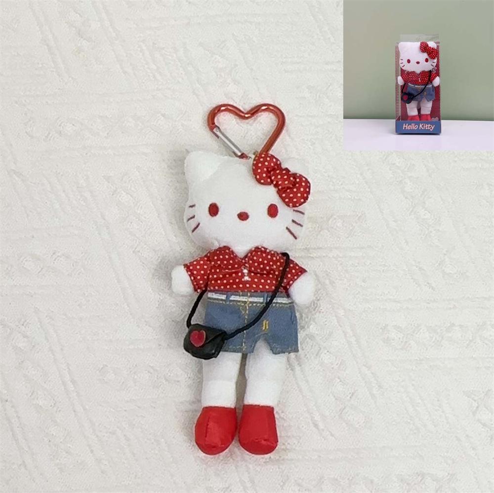 Cute Long Legs Cheongsam Ballet Skirt Denim Skirt Kitty 15Cm Clip Pendant Keychain Plush Doll