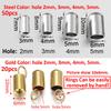 20-50pcs Gold Stainless Steel Leather End Caps Crimp Cord Wire Hole 2-5mm Crimp Clasps Fastener for Jewelry Making DIY