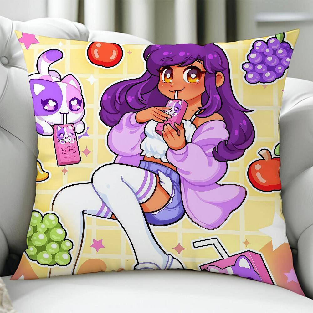 

Internet Celebrity Cartoon AAphmau cushion cover Birthday Anniversary Gifts Double Sided Printed Zipper Cushion Cover 30x30cm