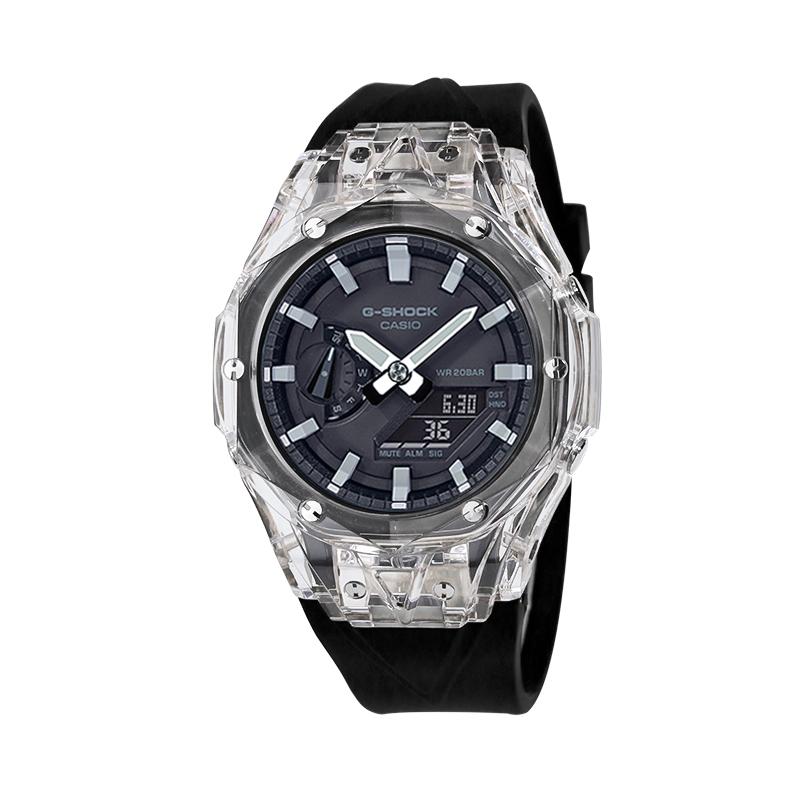 CASIO Unisex Liquid Crystal/Analog Dual Display Series Black Watch GA-2100-1A(Watch4--)