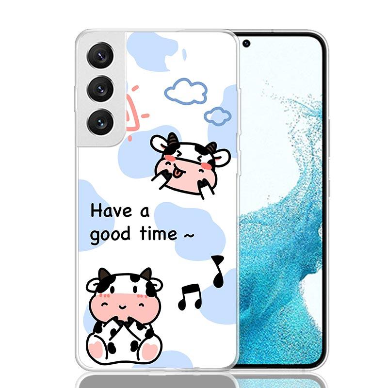 Dairy Cattle Cow Speckle Cute Phone Case For Samsung Galaxy S25 S24 S23 S22 S21 FE S20 Ultra S10 Plus Art Customized Coque Capa
