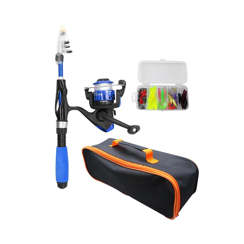 Children's Fishing Rod, Telescopic Reel, Lures, Portable Fiberglass