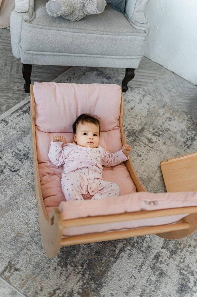 Wooden rocker Moon white