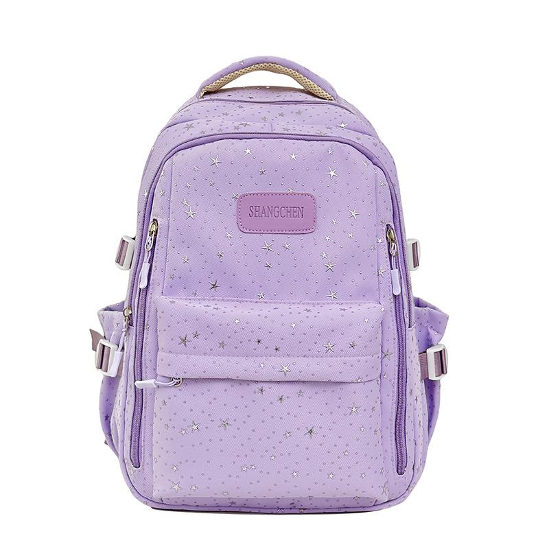 Schoolbag Korean Version of College Style High Value Junior High School High School Student Schoolbag Large Capacity Sweet Star Backpack Travel 