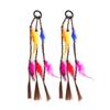 2pcs Rubber Band Headband Bohemian Feather Hair Extensions Handmade Twist Braid Ponytail  Daily Use