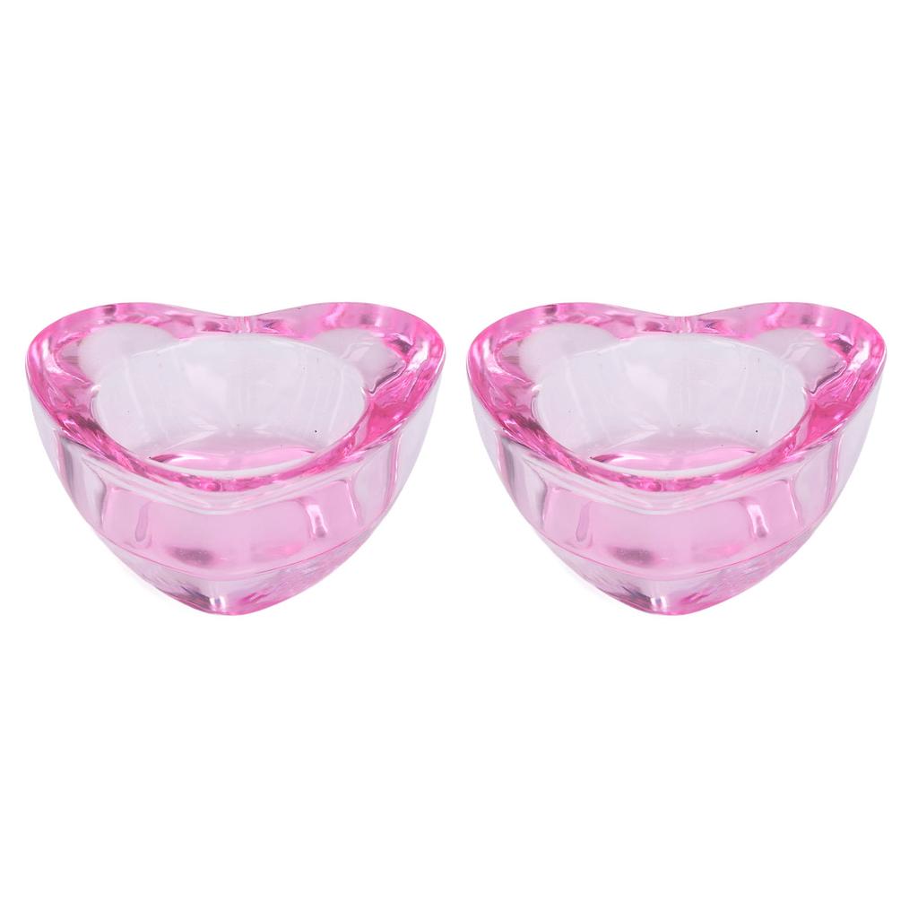 2 ks Kelímek na krystaly na nehty Zesílená nádobka na tekutý pudr Dappenova miska Vysoká průhlednost Sklo ve tvaru srdce