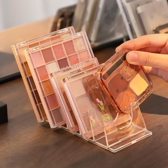 Acrylic Makeup Eyeshadow Palette Organizer Transparent Bathroom Countertop Vanity Cabinets Cosmetics Holder Multi-functional Storage Rack