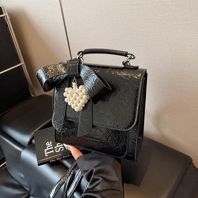 

Простой универсальный рюкзак с бантом на плечо для студенток, женская летняя новая модная сумка-мессенджер чёрный