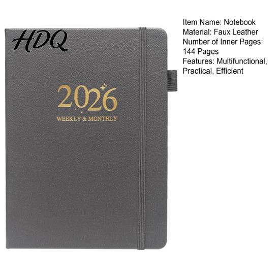Elastic Strap Notebook 144 Planner 2026 A5 Daily Journal Sheets Hardcover Pen Calendar Multifunctional Work-Life