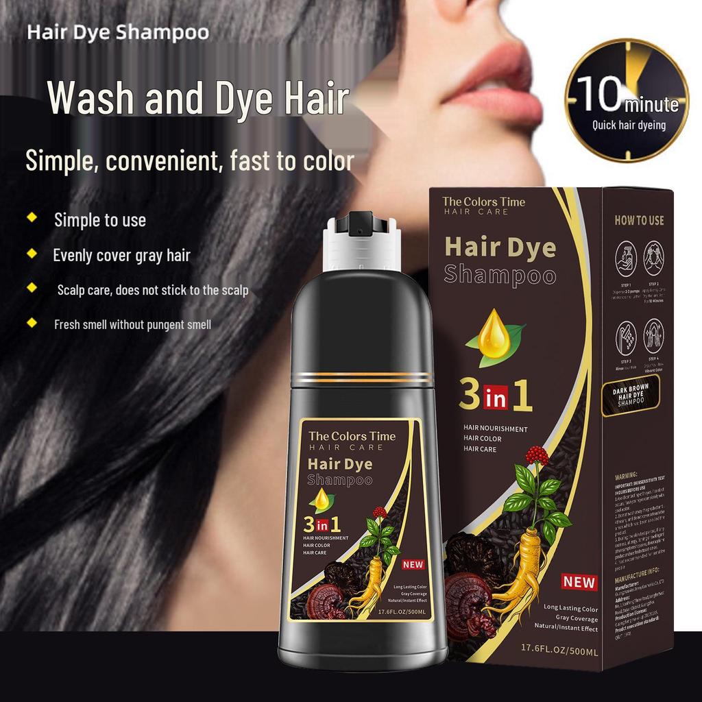 3-in-1 Plant-Based Bubble Hair Dye Cream with English Packaging