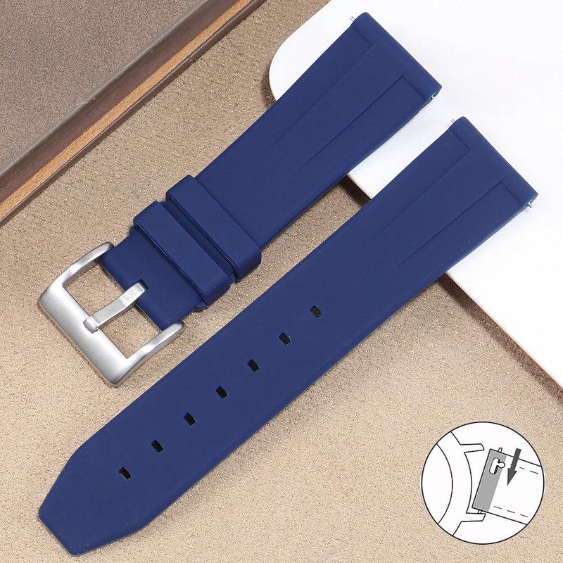 

Silicone Watch Band Quick Release Soft Rubber Replacement 20mm 22mm Watch Strap For Samsung Galaxy Huawei Amazfit Wrist Bracelet 22mm Band синий