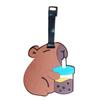 Unique Capybara Bag Pendant Cartoon Luggage Label PVC Identifier Japanese Kawaii Culture Inspired Portable Label