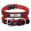 Personalized PU Leather Dog Collar Custom Braided Dog Collars Padded Pet Necklace Free Engraving for Small Medium Large Dogs Pug
