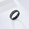 New Romantic 6mm Shinny Zircon Ring for Men Stainless Steel Ring Wedding Engagement Jewelry