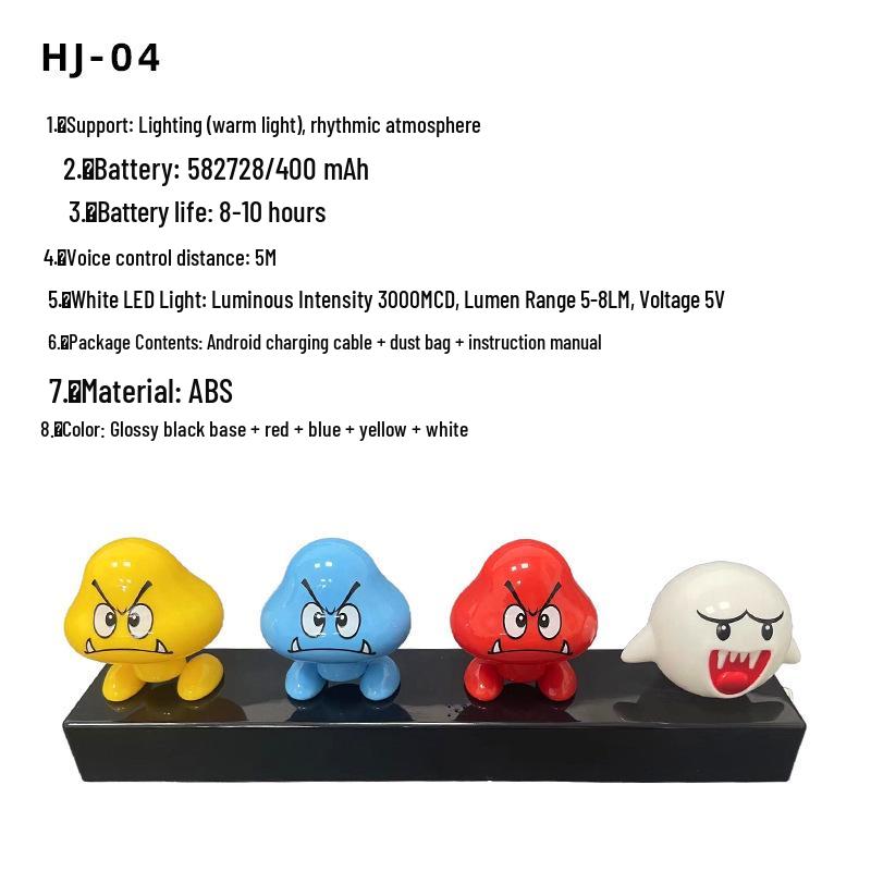 Mario Question Block Star Night Light with Sound & Touch Activation