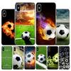 Fire Football Soccer Ball Phone Case For iPhone 11 12 13 Mini 14 15 Plus 17 Air 16 Pro Max 16E 7 8 SE 2020 Customized Print Cove
