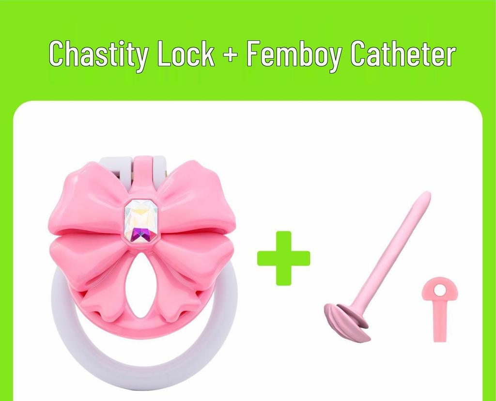 Chrysanthemum Bow Chastity Lock: Male Flat Lock and Restraint for TS Training