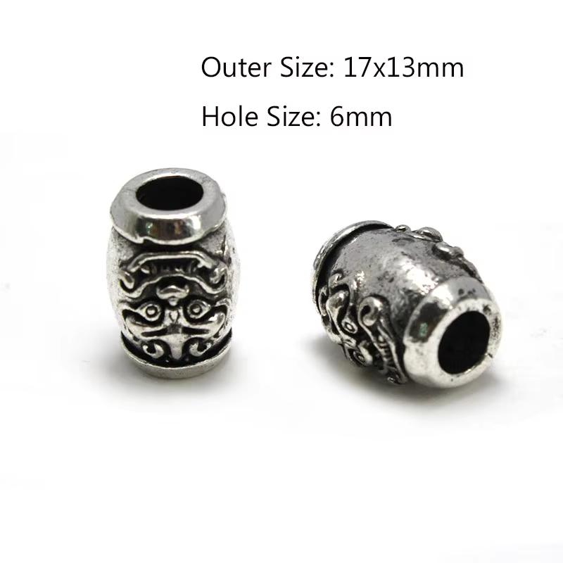 2 Stück Totenkopf Krieger Helm Abstandshalter Perlen Anhänger Haarzopf Dreadlock Bartperlen Paracord Seil Messerperlen für Armband DIY Schmuck