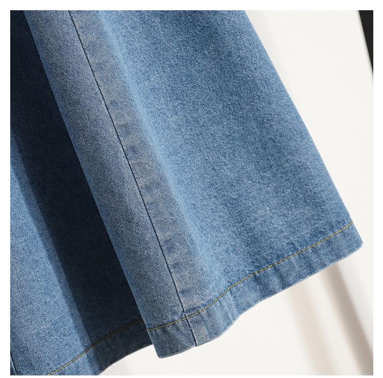 Gonne Jeans Larghe da Donna Primavera Moda Coreana Lunghezza Media Casual Vita Alta