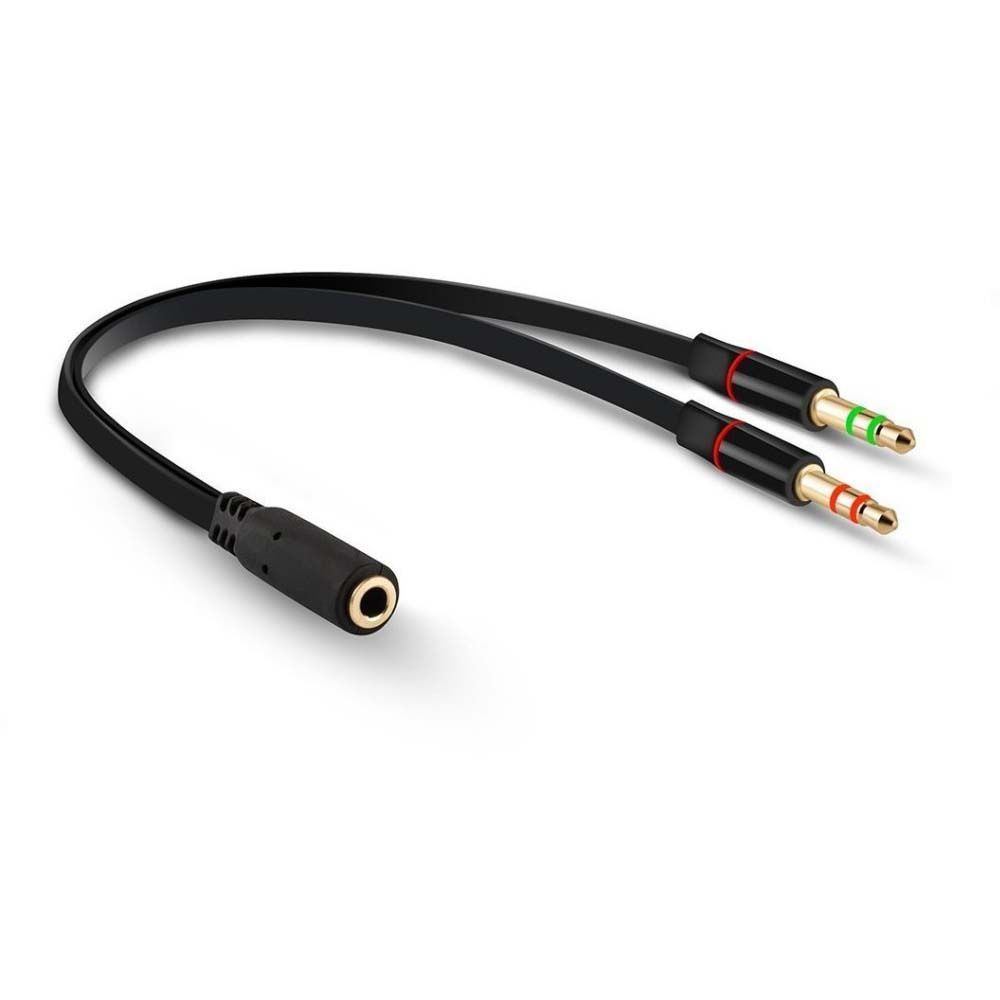 Connected Cord Earphone Micphone Y Splitter Adapter Audio Cable 3.5 mm