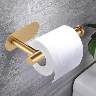 1Pc 304 Stainless Steel Perforated Paper Towel Roll Dispenser for Bathroom, Self-Adhesive Toilet Paper Holder