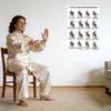 3Pcs Tai Chi Workout Posters Seated Exercise Chart with 16 Gentle Chair Yoga Movements Tai Chi Instructions for Beginners Seniors