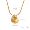 Classic Shell Pendant Necklace for Women - Hypoallergenic 18K Gold Plated Stainless Steel - Minimalist Dainty Beach Jewelry