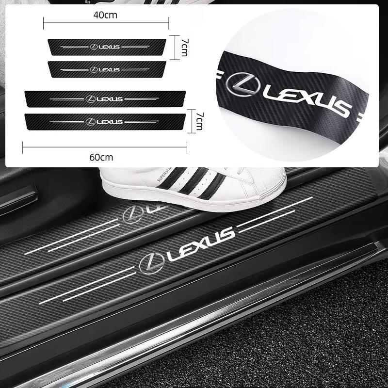 New 4Pcs Car Door Sill Stickers Anti Scratch Protection Accessories Lexus IS250 IS300 ES300 CT200h GX460 LX570 NX300 ES200 RX350