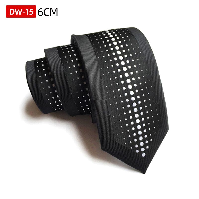 Spersonalizowany Krawat Modowy, Poliestrowy Jedwabny Żakardowy Wąski Krawat Pozycjonujący 6 cm