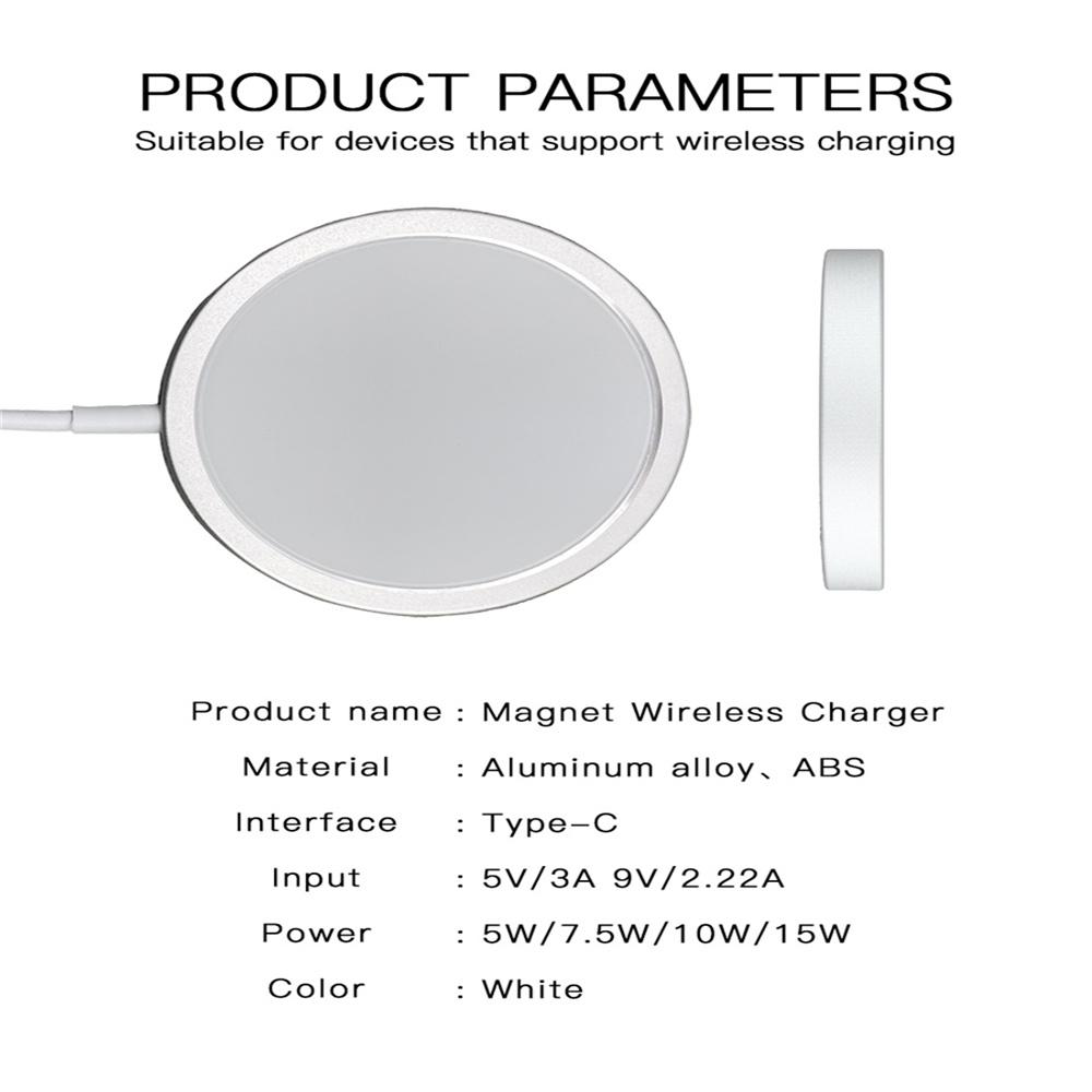 15W White Magnetic Wireless Fast Charge For iPhone 12 12 Pro 12 Pro Max 12 Mini