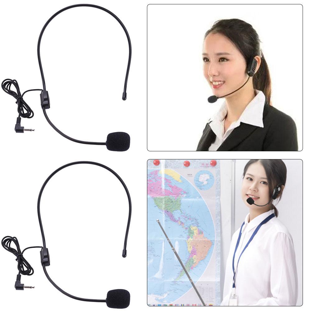 

2 Stück tragbares, leichtes, kabelgebundenes 3,5-mm-Steckerführungs-Headset-Mikr