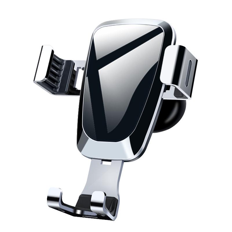 Universelle Dreieck-Schwerkraft-Handy-Autohalterung aus Aluminiumlegierung mit Lüftungsschlitz und Saugnapf.