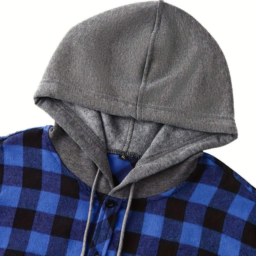 Men's Fashion Trend Hooded Checkered Sportswear
