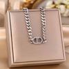 Women's Silver Titanium Steel Necklace with Micro-Inlaid Zircon - Elegant, Durable Clavicle Chain Jewelry