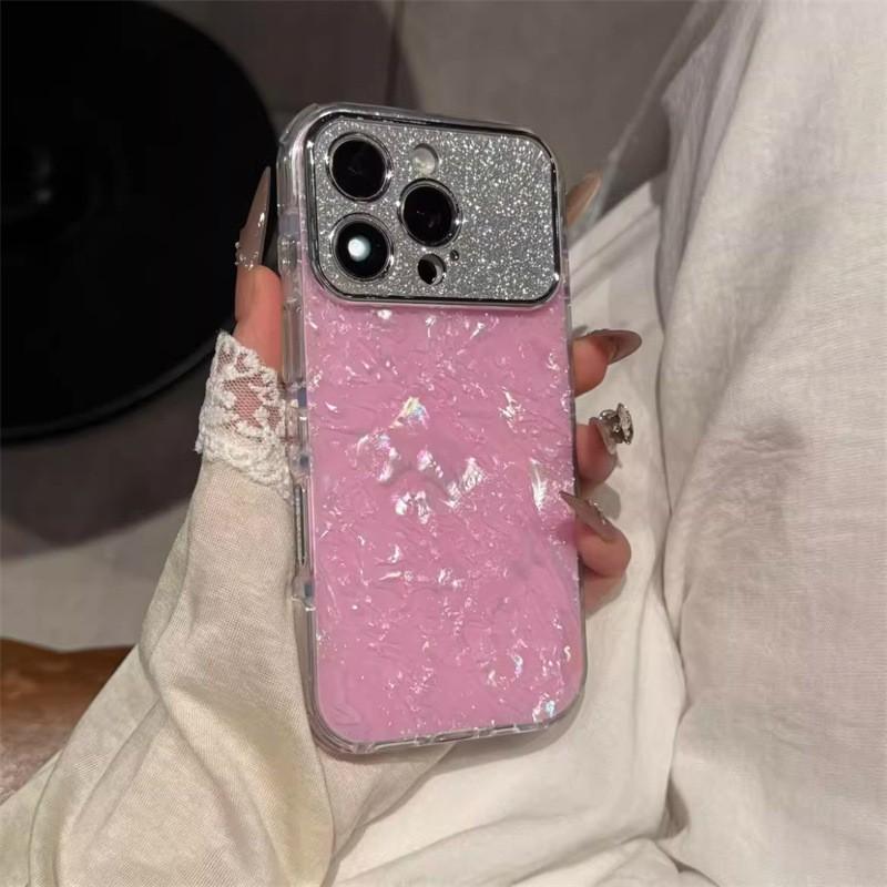 Glitter Resin Shell Case IPhone 17 Pro 16 15 With Seashell Stylish Protective Cover Women