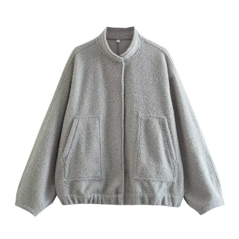 Woman Tweed Jacket Coat Fluffy Plush Jackets for Women Bomber Jacket Coat Autumn Winter Black White Demi-season Jacket