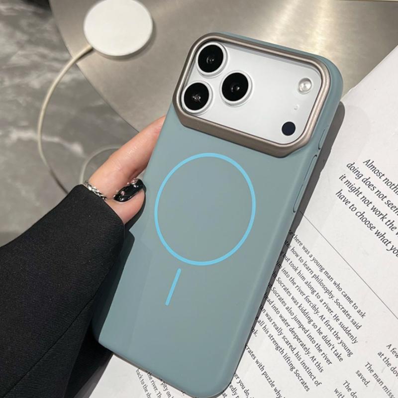 Minimalist Orange Slim Magnetic Case For For Iphone 13 12 14 1 16 17 Pro Max Plus 17E E Air for Shockproof Cover Funda