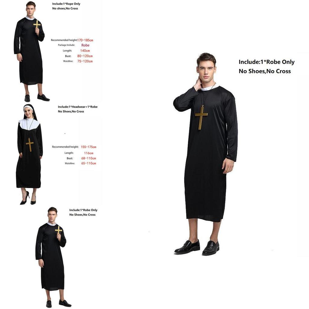 Faszinierendes Priesterkostüm Robe im klassischen Pate-Stil für unvergessliche Halloween-Feiern