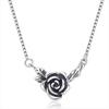 Chao Xiaobai 925 Sterling Silver Black Rose Necklace for Women - Retro Thai Silver Clavicle Chain, Fashionable and Simple.