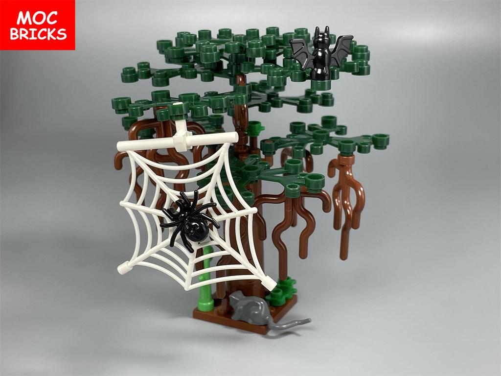Set  MOC Bricks Banyan Tree House Spider Mouse Bat City Model Accessories View DIY Educational Building Blocks Kids Gifts