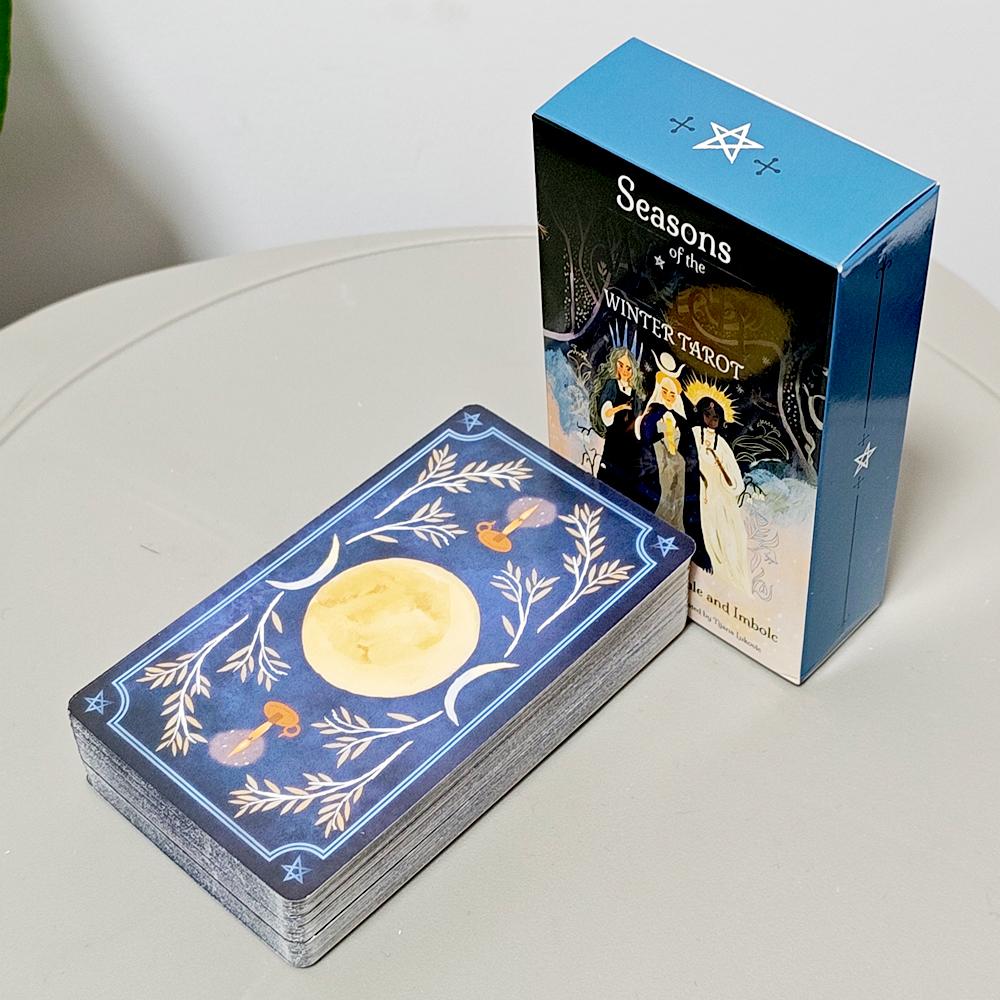 Jahreszeiten der Hexe: Winter Tarot - 78-Karten-Deck für Yule & Imbolc - Volkskunst Divinationswerkzeug 10,3*6cm