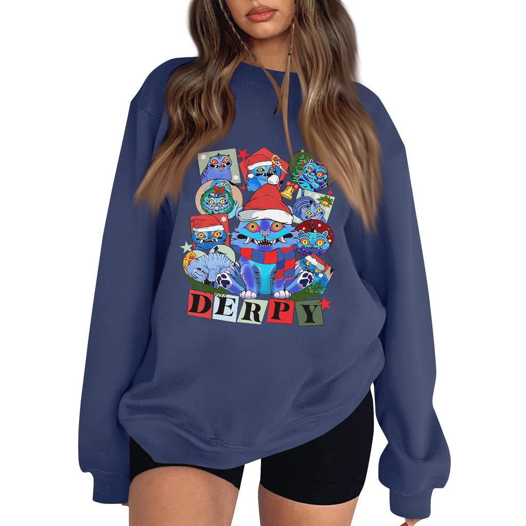 Women's Fashion Long-Sleeve Pullover Sweatshirt With Fun Movie-Themed Print