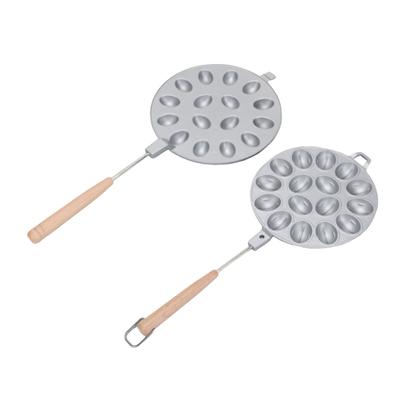 Walnut Cookie Maker Non Stick Nut Cookies Maker Oval Cookies Pastry Baking Tool with Wood Handle