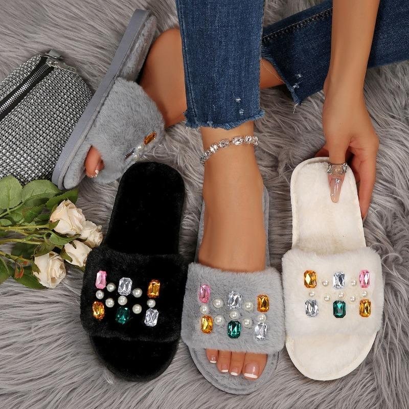 Damen Herbst- und Winterbekleidung 2025 Neue rutschfeste Baumwollpantoffeln mit weicher Sohle