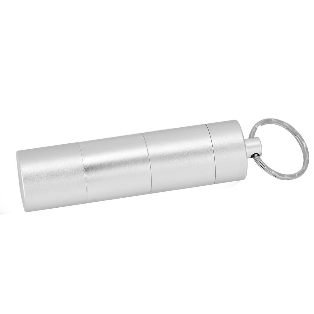 Waterproof Aluminum Alloy Pill Bottle Medicine Container Holder for Outdoor Survival(Silver)