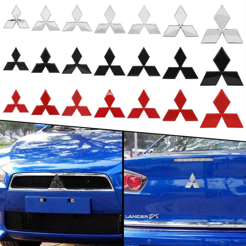 1Pc Car Front Hood Emblem For Mitsubishi Outlander Lancer 9 10 Pajero L200 EX ASX Creative Rear Boot Trunk Logo Auto Accessories
