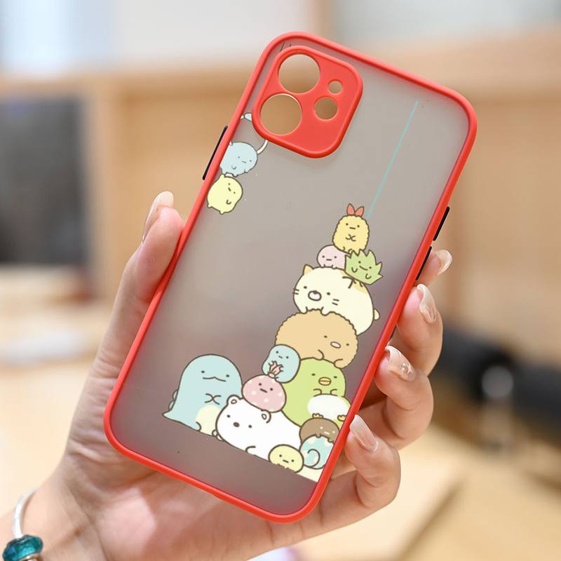 Sumikko Gurashi Lovely Cartoon Phone Case Matte Transparent  For Iphone 11 12 13 6 S 7 8 Plus Mini X Xs Xr Pro Max Cover