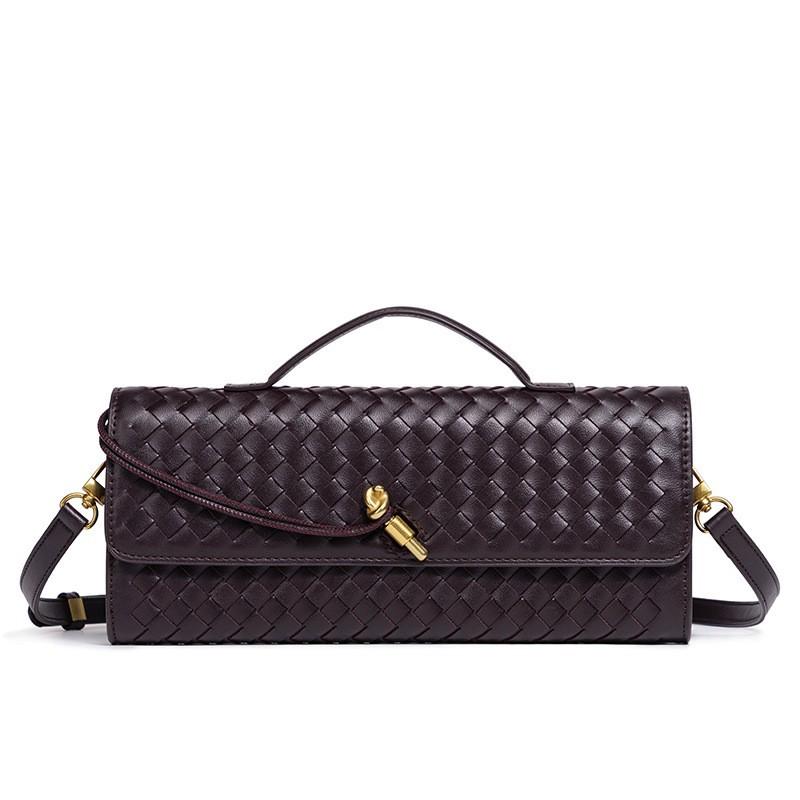 Woven Shoulder Baguette Bag Fashion Horizontal Clutch Bag Organ Ladies Oblique Span Bag Long Bag